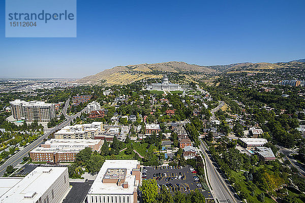 USA  Utah  Salt Lake City  Blick über Salt Lake City mit dem Capitol des Bundesstaates Utah