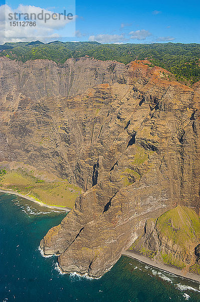 Hawaii  Kauai  Luftaufnahme der Küste von Na Pali  Na Pali Coast State Wilderness Park