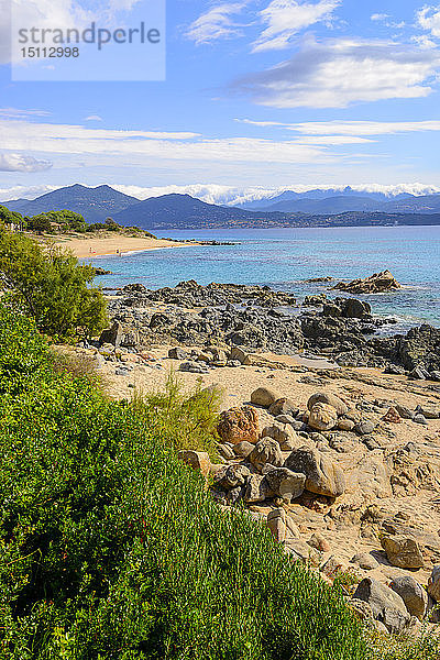 Frankreich  Korsika  Propriano  felsige Strandpromenade