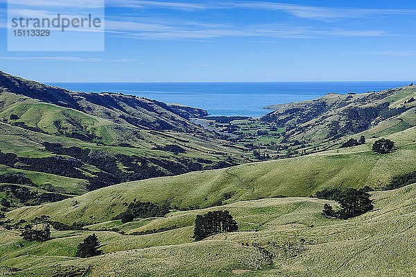 Wunderschöne Landschaft auf der Banks-Halbinsel  Südinsel  Neuseeland