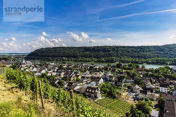Deutschland  Rheinland-Pfalz  Blick auf Leutesdorf und Andernach am Rhein