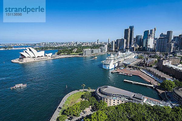 Ausblick über Sydney mit Opernhaus  New South Wales  Australien