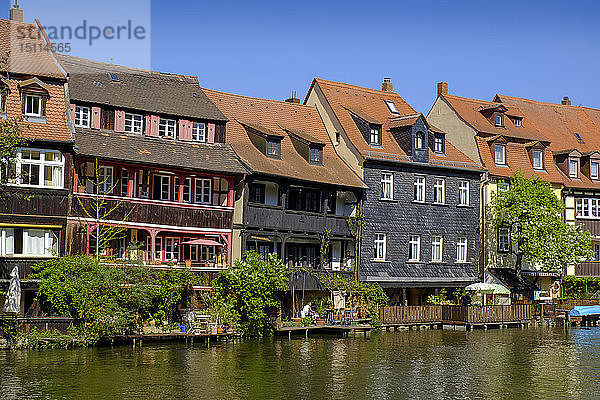 Altstadt Klein-Venedig  am Ufer der Regnitz  Bamberg  Bayern  Deutschland