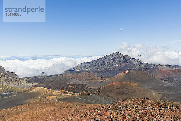 Krater Kama?oli?i  Pu?uom'ui  Pu?uopele und Kamohoalii  Rutschsandpfad  Vulkan Haleakala  Haleakala-Nationalpark  Maui  Hawaii  USA