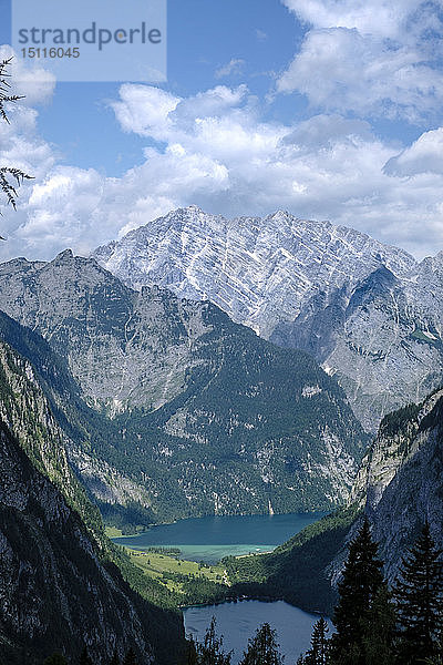 Deutschland  Bayern  Berchtesgadener Alpen  Königssee  Obersee  Watzmann