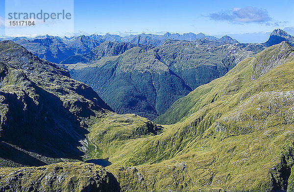 Luftaufnahme des Fiordland-Nationalparks  Südinsel  Neuseeland