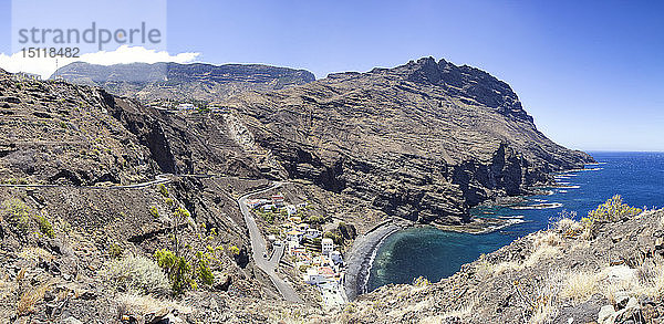 Spanien  Kanarische Inseln  La Gomera  Alojera  Panoramablick über Alojera