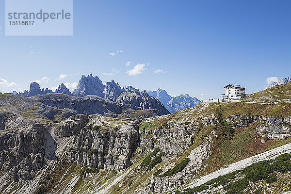 Tre Cime di Lavaredo  Naturpark Tre Cime  Unesco-Weltnaturerbe  Sextner Dolomiten  Italien