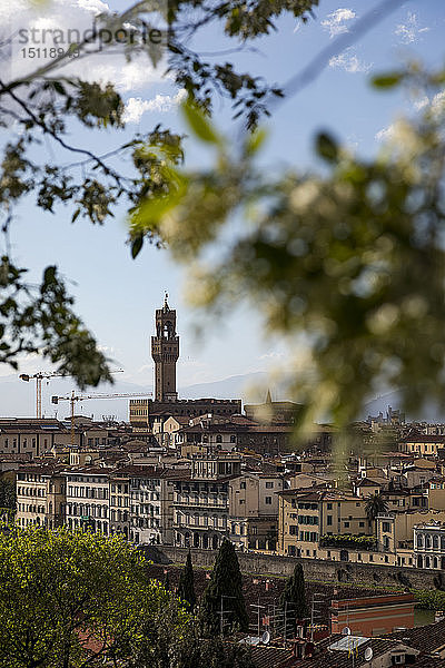 Blick auf den Palazzo Vecchio  Florenz  Italien
