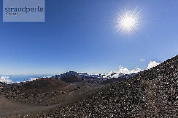 Krater Kama?oli?i  Pu?uom'ui  Pu?uopele und Kamohoalii  Rutschsandpfad  Vulkan Haleakala  Haleakala-Nationalpark  Maui  Hawaii  USA