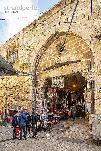 Eingang zur Straße Souk Khan al-Zeit in der Altstadt  Altstadt  UNESCO-Weltkulturerbe  Jerusalem  Israel  Naher Osten