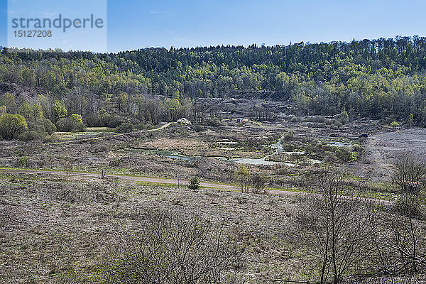 Blick über die Grube Messel  UNESCO-Welterbe  Hessen  Deutschland  Europa