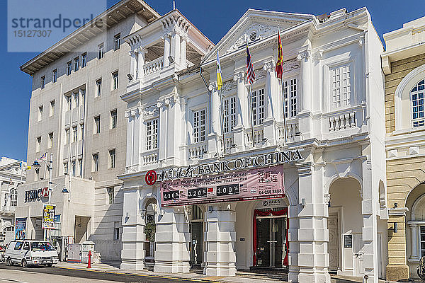 Das historische Gebäude der Bank of China  George Town  Insel Penang  Malaysia  Südostasien  Asien