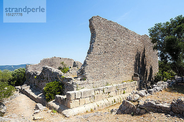 Capitolium  Ruinen des Haupttempels an der Arx  römische Stadt Cosa  Ansedonia  Provinz Grosseto  Maremma  Toskana  Italien  Europa