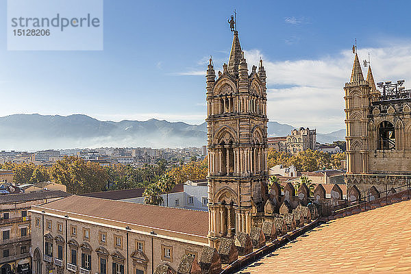 Blick vom Dach der Kathedrale von Palermo  UNESCO-Weltkulturerbe  Palermo  Sizilien  Italien  Europa