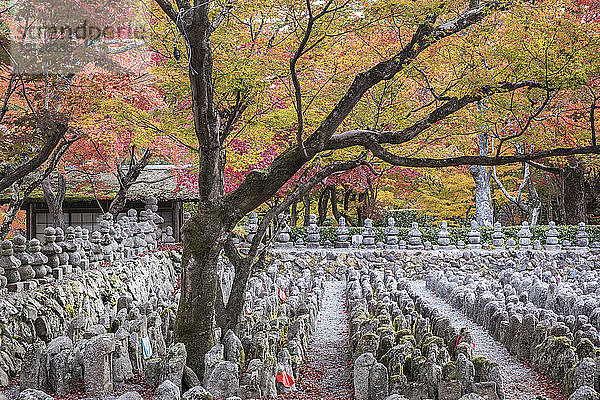 Adashino Nenbutsu-Ji-Tempel  gewidmet den Seelen  die ohne Familie gestorben sind  Arashiyama  Kyoto  Japan  Asien