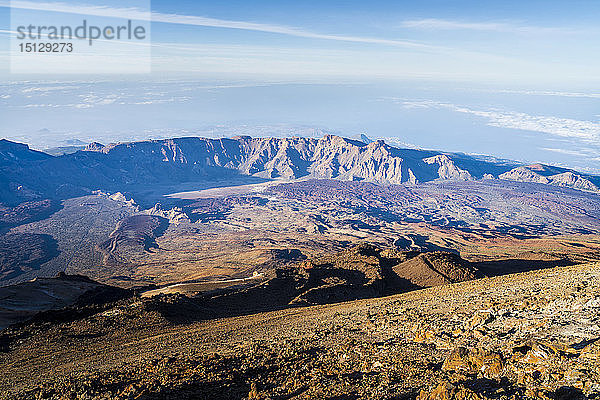 Blick auf den Vulkan El Teide  Teide-Nationalpark  UNESCO-Weltkulturerbe  Teneriffa  Kanarische Inseln  Spanien  Atlantik  Europa