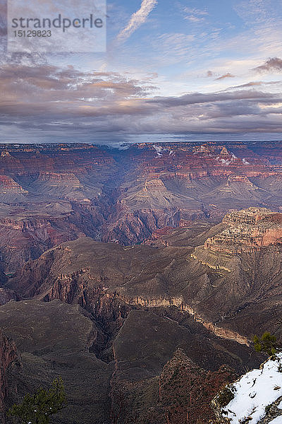 Sonnenuntergang über dem Grand Canyon South Rim  UNESCO-Welterbe  Arizona  Vereinigte Staaten von Amerika  Nordamerika