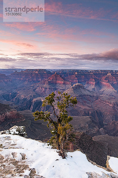 Sonnenuntergang über dem Grand Canyon South Rim  UNESCO-Welterbe  Arizona  Vereinigte Staaten von Amerika  Nordamerika