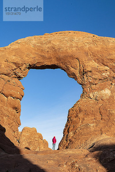 Fenster Arches  Arches National Park  Moab  Utah  Vereinigte Staaten von Amerika  Nord-Amerika