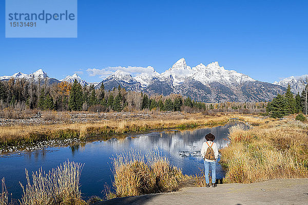 Schwabacher Landung  Teton Range  Grand Teton National Park  Wyoming  Vereinigte Staaten von Amerika  Nord-Amerika