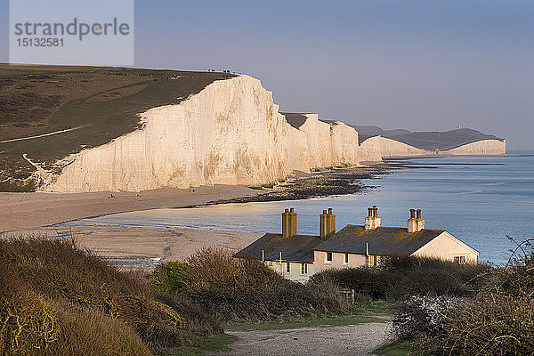 Kreidefelsen Seven Sisters  South Downs National Park  East Sussex  England  Vereinigtes Königreich  Europa