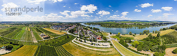 Deutschland  Rheinland-Pfalz  Luftaufnahme von Heidesheim am Rhein  Rhein  Eltville und Erbach