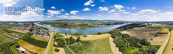 Deutschland  Rheinland-Pfalz  Luftaufnahme von Heidesheim am Rhein  Rhein  Eltville und Erbach