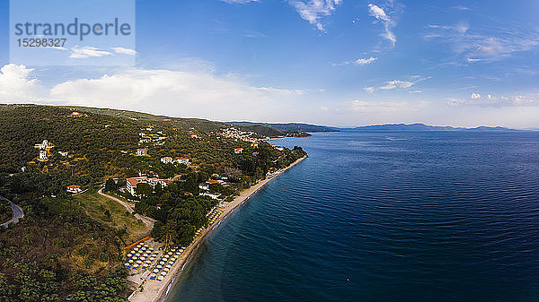 Griechenland  Ägäisches Meer  Pagasetischer Golf  Afissos am Abend