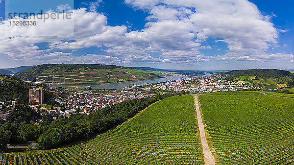 Deutschland  Rheinland-Pfalz  Luftbild von Weiler am Rhein  Nahe und Bingen am Rhein