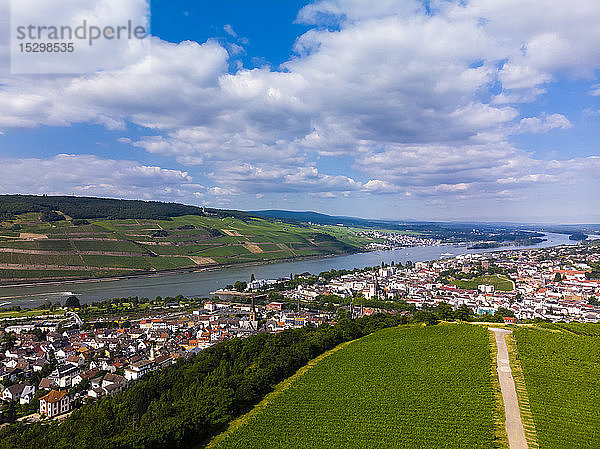 Deutschland  Rheinland-Pfalz  Luftbild von Weiler am Rhein  Nahe und Bingen am Rhein