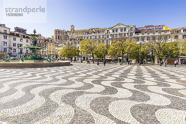 Portugal  Lissabon  Brunnen auf dem Rossio-Platz