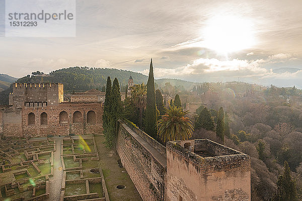 Alcazaba-Ruinen bei Alhambra  Granada  Spanien