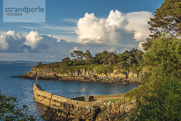 Frankreich  Bretagne  Douamenez  Blick vom Küstenweg (GR 34) zwischen Douamenez und La Pointe de la Jument (Ile Tristan)
