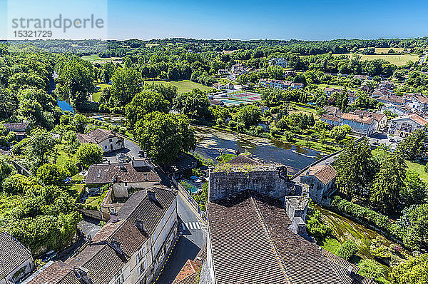 Frankreich  Dordogne  Perigord Vert  Bourdeilles  Fluss Dronne