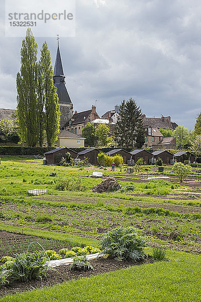 Kleingärten in L'Aigle  Orne  Normandie  Frankreich