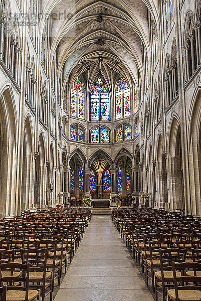 Frankreich  5. Arrondissement von Paris  Quartier Latin  Kirchenschiff der Kirche Saint-Severin (13.-15. Jahrhundert)