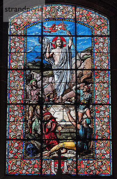 Frankreich  4. Arrondissement von Paris  Ile Saint-Louis  Kirche Saint-Louis en l'Ile  Glasfenster der Auferstehung Jesu