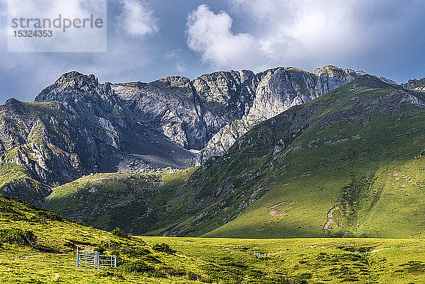 Frankreich  Hautes-Pyrenees  Col de la Hourquette d'Ancizan (1564 Meter hoch)  zwischen dem Vallee d'Aure und dem Vallee de Campan  Weidegebiet