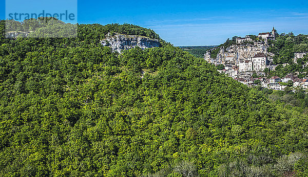 Frankreich  Regionaler Naturpark Causses du Quercy  Lot  Sensibler Naturraum  Alzou-Tal und Rocamadour (Jakobsweg) (Schönstes Dorf Frankreichs)