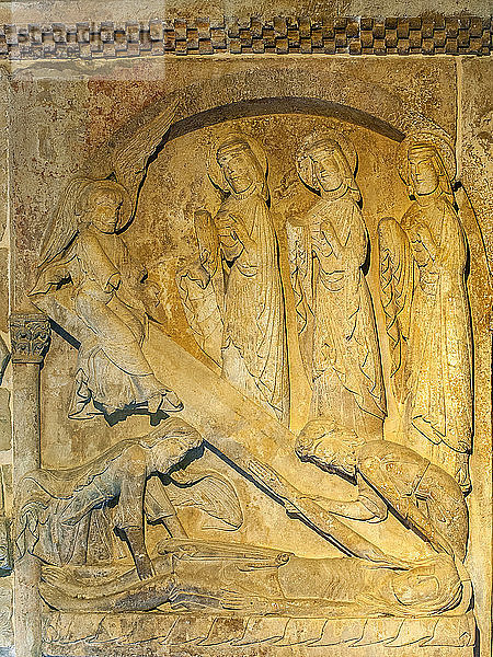 Spanien  Autonome Gemeinschaft Kastilien und León  Provinz Burgos  Abtei Santo Domingo de Silos  Flachrelief der Galerien des Klosters.