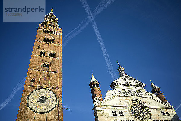 Italien  Lombardei  Cremona  Der Dom und der Glockenturm von Torrazzo