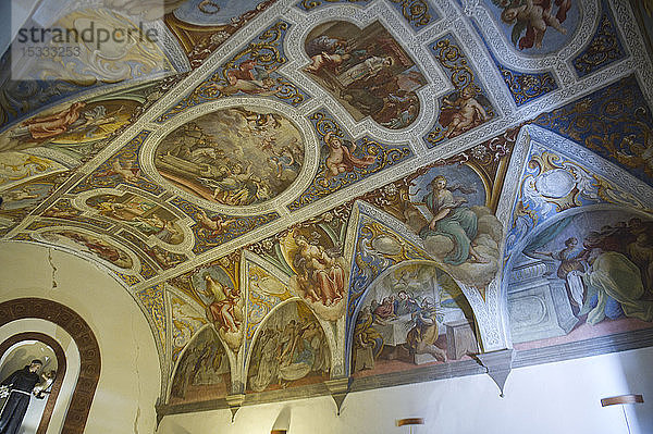 Europa  Italien  Toskana  Grosseto  Kirche von San Francesco. Deckenfresken der Brüder Nasini. Fresko aus dem 17. Jahrhundert