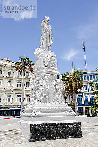Amerika  Karibik  Kuba  Havanna  Parque Central  JosÃ¨ Marti-Skulptur