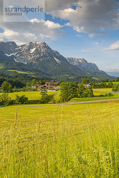 Blick auf eine Berglandschaft bei Worgl  Bezirk Kufstein  Tirol  Österreich  Europa