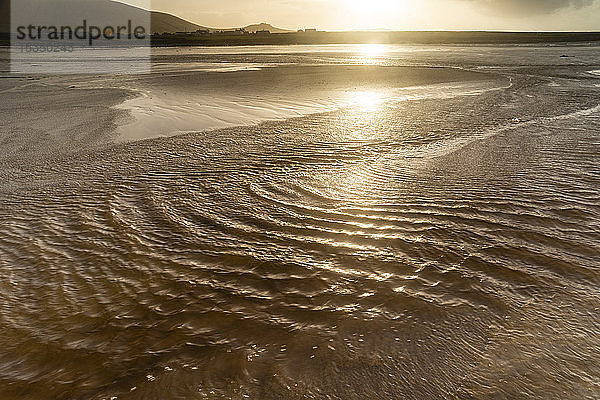Starker Wind am Strand von Ferriter's Cove  Dingle-Halbinsel  County Kerry  Munster  Republik Irland  Europa