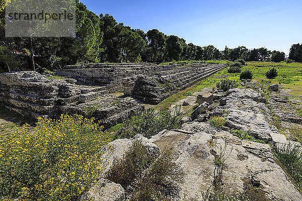 Altar von Hieron II  Archäologischer Park in Syrakus (Siracusa)  UNESCO-Weltkulturerbe  Sizilien  Italien  Europa