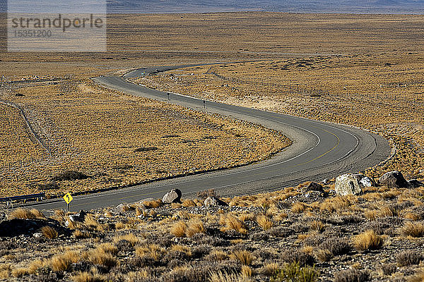 Schwungvolle Straße durch eine Landschaft  Nationalstraße 40  Patagonien  Argentinien  Südamerika