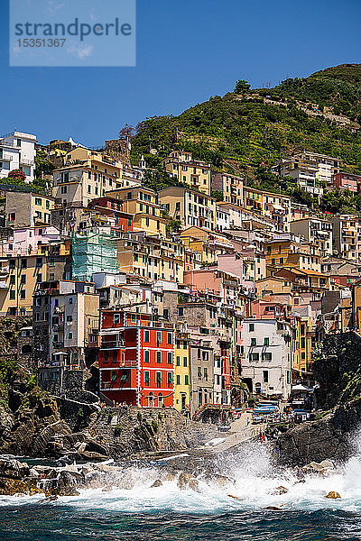 Dorf Riomaggiore  Cinque Terre  UNESCO-Weltkulturerbe  Ligurien  Italien  Europa