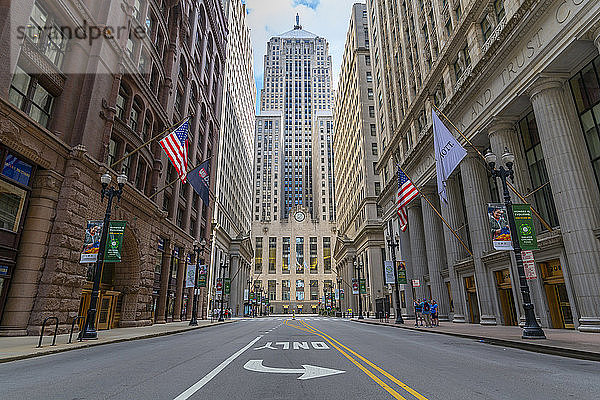 Blick auf das Gebäude des Chicago Board of Trade  Chicago  Illinois  Vereinigte Staaten von Amerika  Nord-Amerika